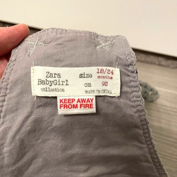 Zara Baby Girl Toddler Corduroy Star Printed Pinafore Overall Dress 18-24 Months - Picture 8 of 10